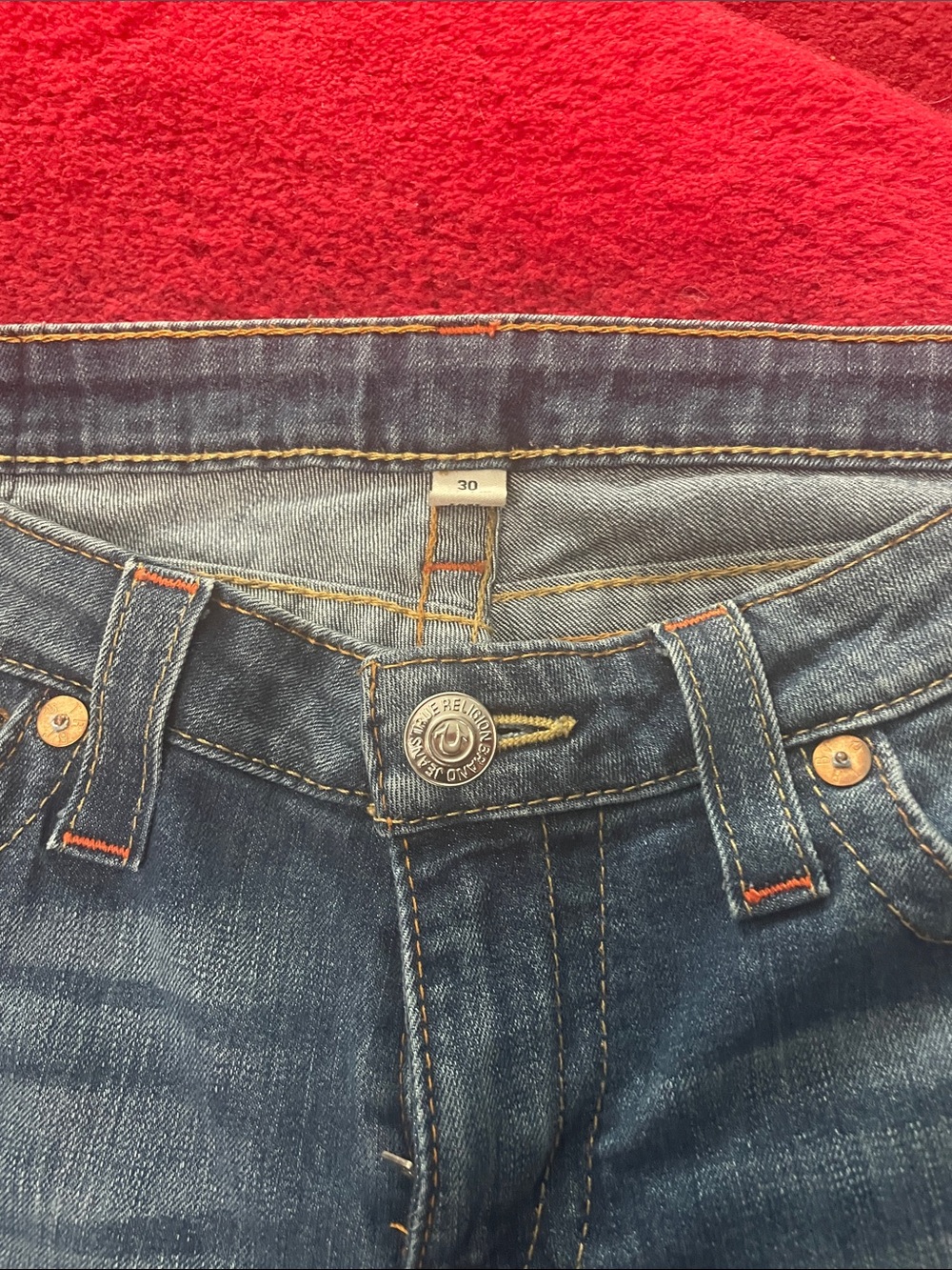 True Religion Women's Straight-Leg Mid Blue Jeans - Picture 6 of 6